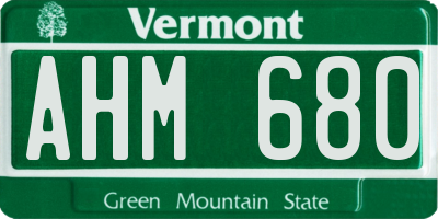 VT license plate AHM680