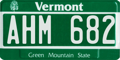 VT license plate AHM682