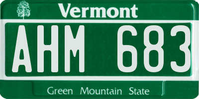 VT license plate AHM683