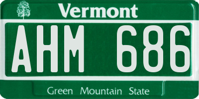 VT license plate AHM686
