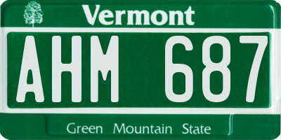 VT license plate AHM687
