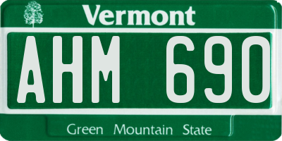 VT license plate AHM690