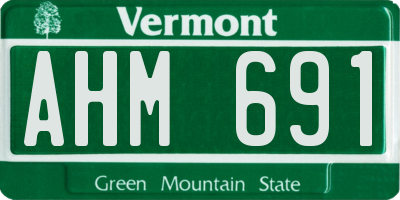 VT license plate AHM691