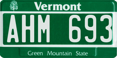 VT license plate AHM693