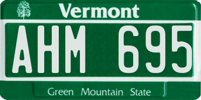VT license plate AHM695