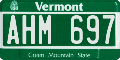VT license plate AHM697