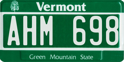 VT license plate AHM698