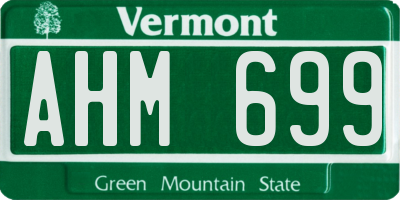 VT license plate AHM699