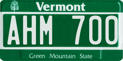 VT license plate AHM700