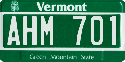 VT license plate AHM701
