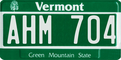 VT license plate AHM704