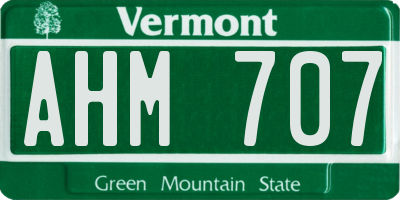 VT license plate AHM707