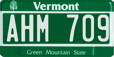 VT license plate AHM709