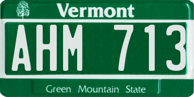 VT license plate AHM713