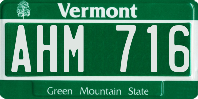 VT license plate AHM716