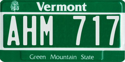 VT license plate AHM717