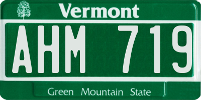 VT license plate AHM719