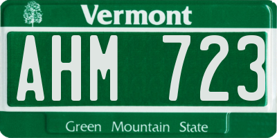 VT license plate AHM723