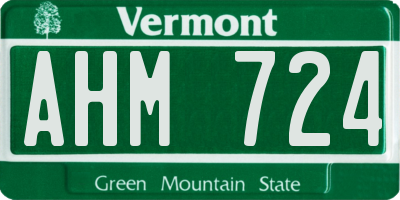 VT license plate AHM724