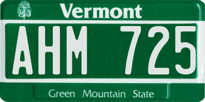 VT license plate AHM725