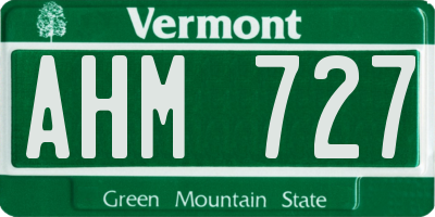 VT license plate AHM727