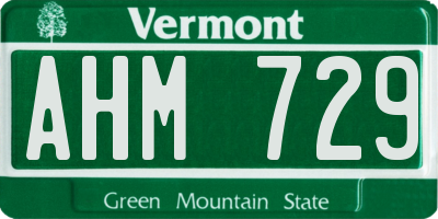 VT license plate AHM729