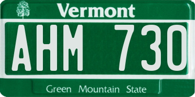 VT license plate AHM730
