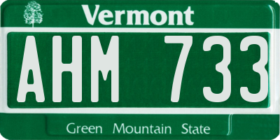 VT license plate AHM733