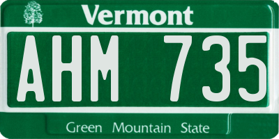 VT license plate AHM735