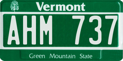 VT license plate AHM737