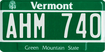 VT license plate AHM740