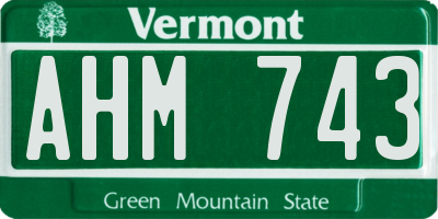 VT license plate AHM743
