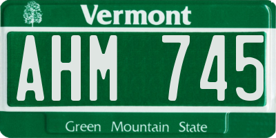 VT license plate AHM745