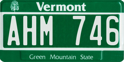 VT license plate AHM746