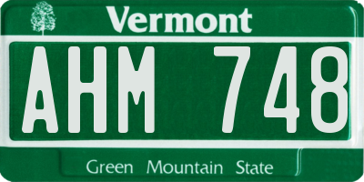 VT license plate AHM748