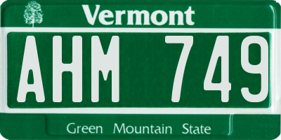 VT license plate AHM749