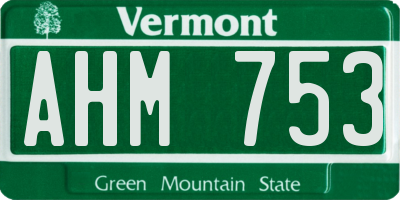 VT license plate AHM753