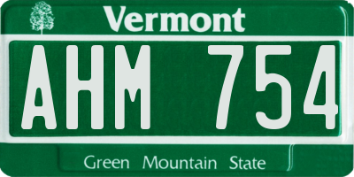 VT license plate AHM754