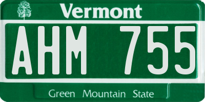VT license plate AHM755