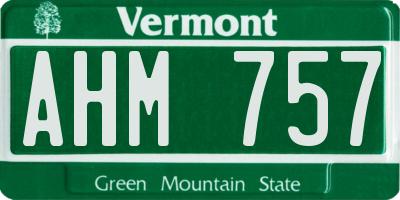 VT license plate AHM757