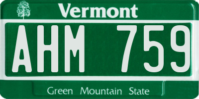 VT license plate AHM759