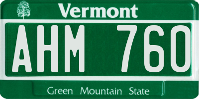 VT license plate AHM760