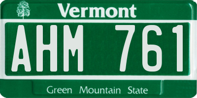 VT license plate AHM761