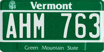 VT license plate AHM763