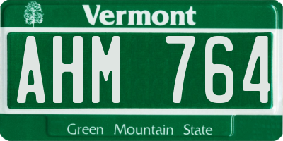 VT license plate AHM764