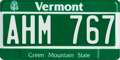 VT license plate AHM767
