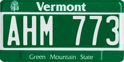 VT license plate AHM773