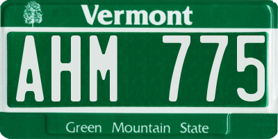 VT license plate AHM775