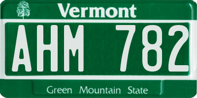 VT license plate AHM782