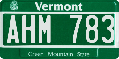 VT license plate AHM783